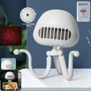 MiniVentilatorMitUSB-WOSKU-01 Handheld Mini Fan with LED Star Projector & Flexible Tripod Stand
