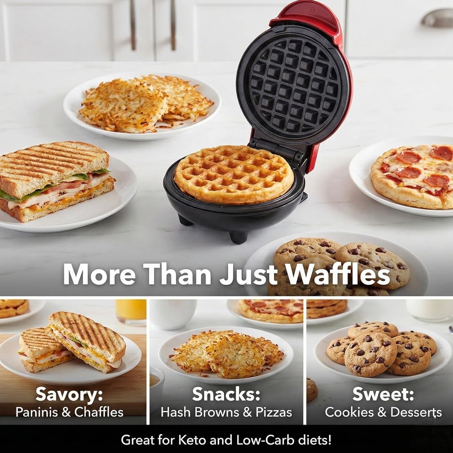 Mini Waffle Maker – Non-Stick, Compact & Easy to Use | Chef's Embrace