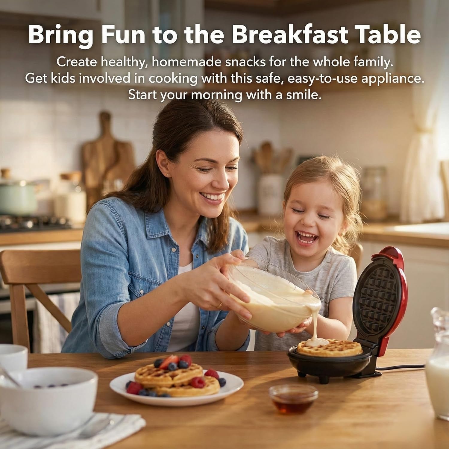 Mini Waffle Maker – Non-Stick, Compact & Easy to Use | Chef's Embrace
