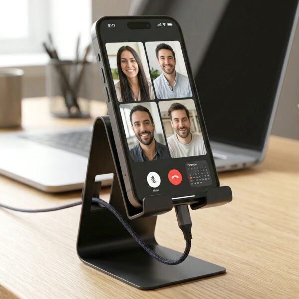 Foldable Metal Mobile & Tablet Stand – Sturdy and Portable Design