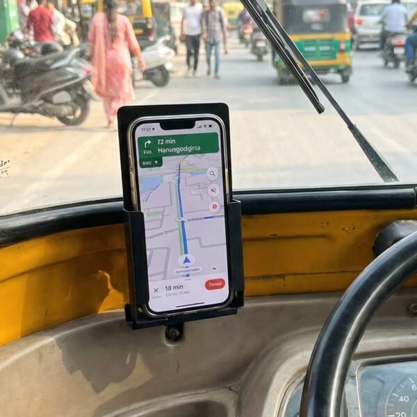 Auto Rickshaw Mobile Holder – Secure & Adjustable Dashboard Mount