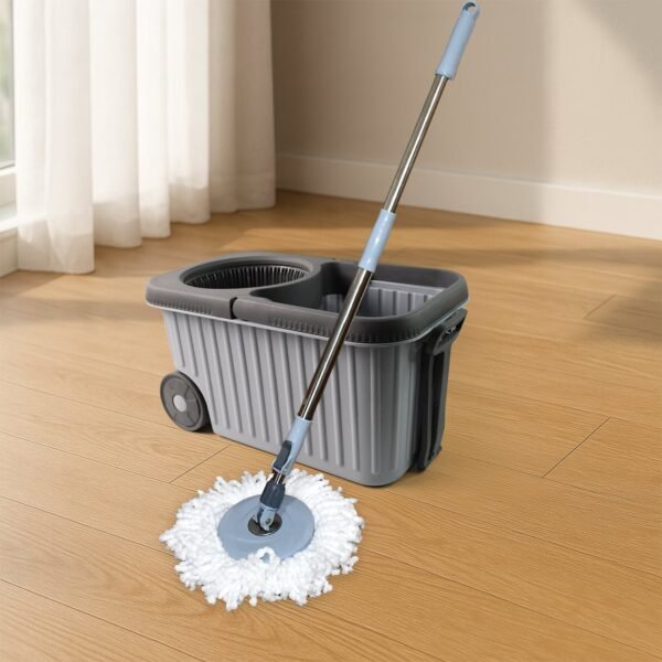 Spin Mop Cleaning Set – Dual Chamber Bucket & Wheels