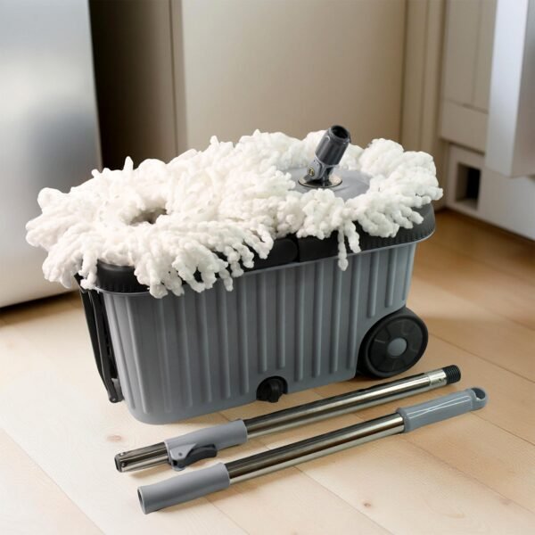 Spin Mop Cleaning Set – Dual Chamber Bucket & Wheels