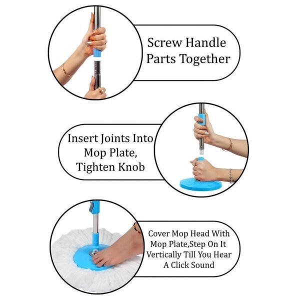 Spin Mop Cleaning Set – Dual Chamber Bucket & Wheels