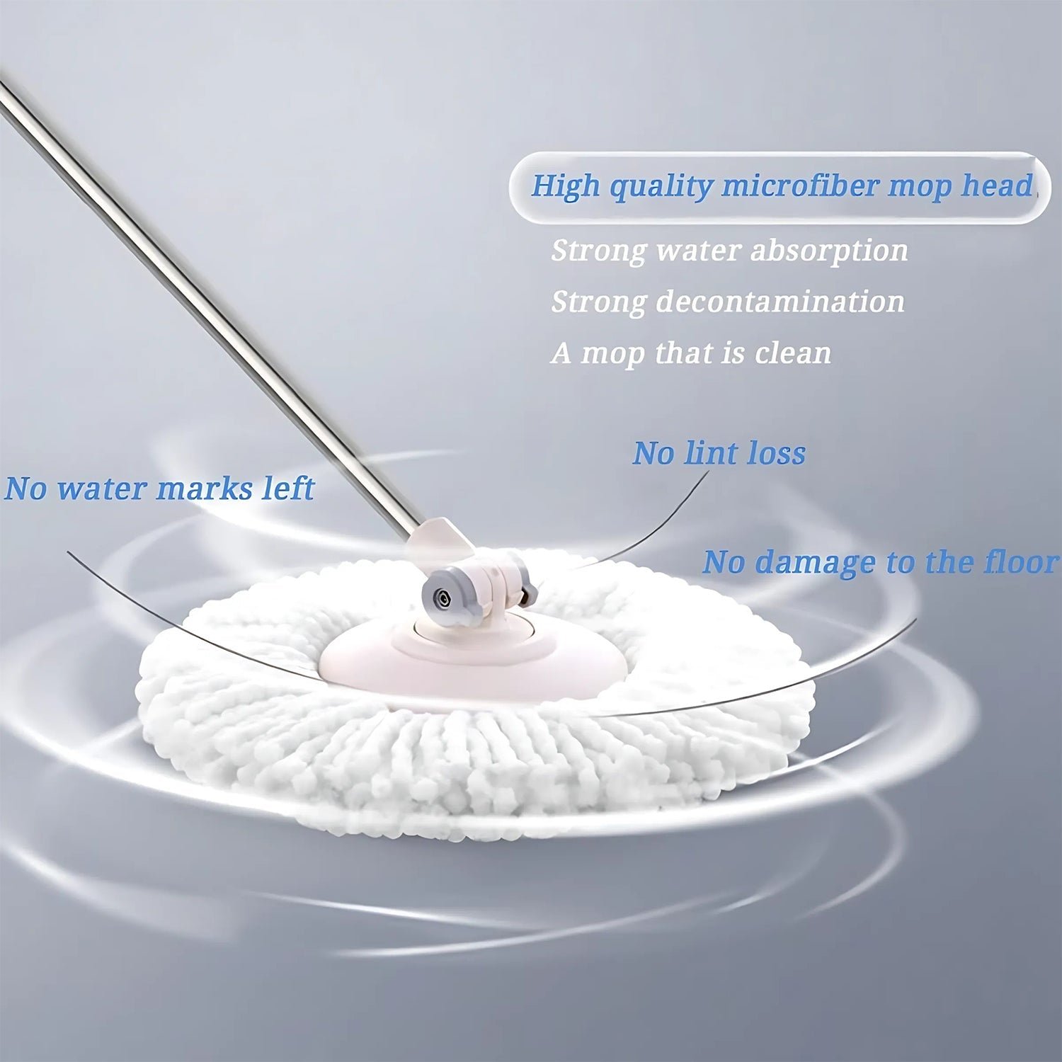 Microfiber Spin Mop Refill Head – Durable 360° Rotating Cleaning
