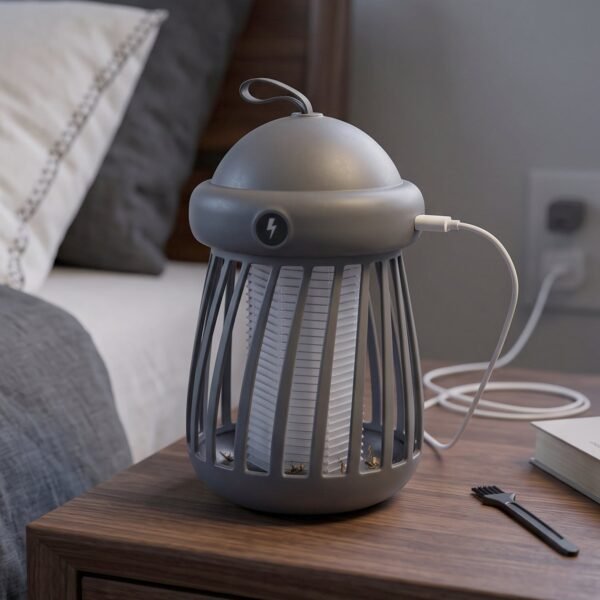 USB Rechargeable Electric Shock Mosquito Killer Lamp for Indoor Use (1 Pc)