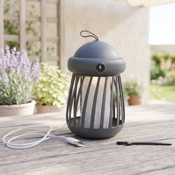 USB Rechargeable Electric Shock Mosquito Killer Lamp for Indoor Use (1 Pc)