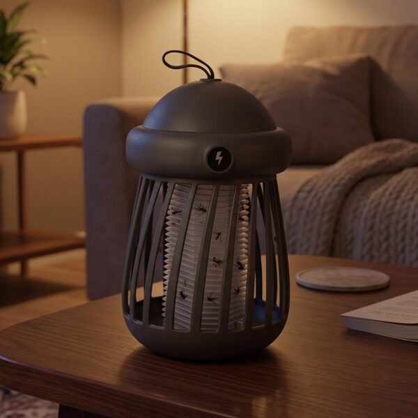 USB Rechargeable Electric Shock Mosquito Killer Lamp for Indoor Use (1 Pc)