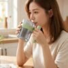 Transparent Plastic Cup with Handle Reusable Water Tea and Coffee M...