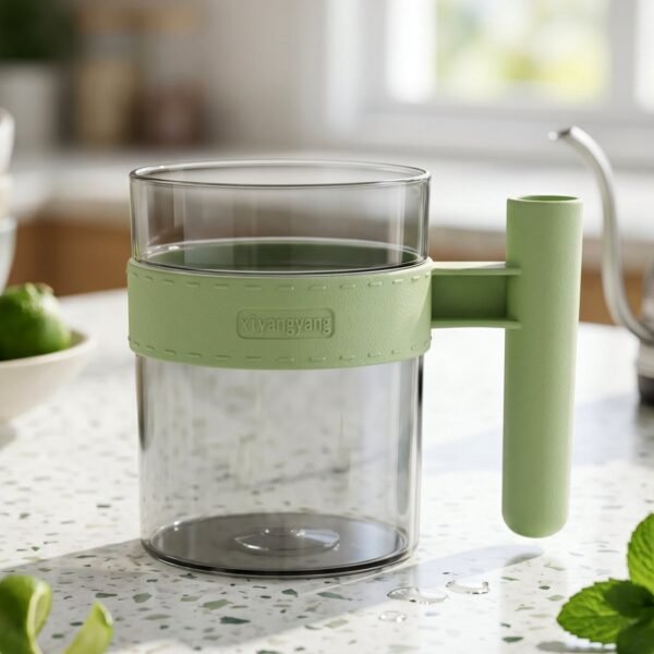 Transparent Plastic Cup with Handle Reusable Water Tea and Coffee M...