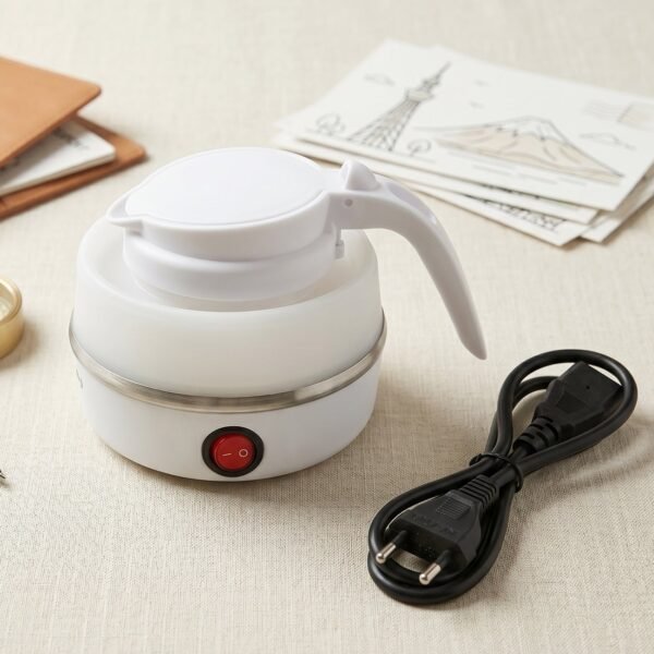 Collapsible Travel Electric Kettle 600ml Foldable Silicone Water Boiler (1 Pc)