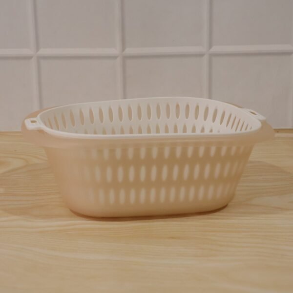 2 in 1 Plastic Double Drain Basket – Multi-Purpose Kitchen Tool