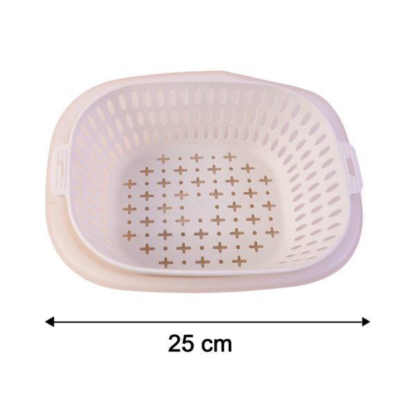 2 in 1 Plastic Double Drain Basket – Multi-Purpose Kitchen Tool