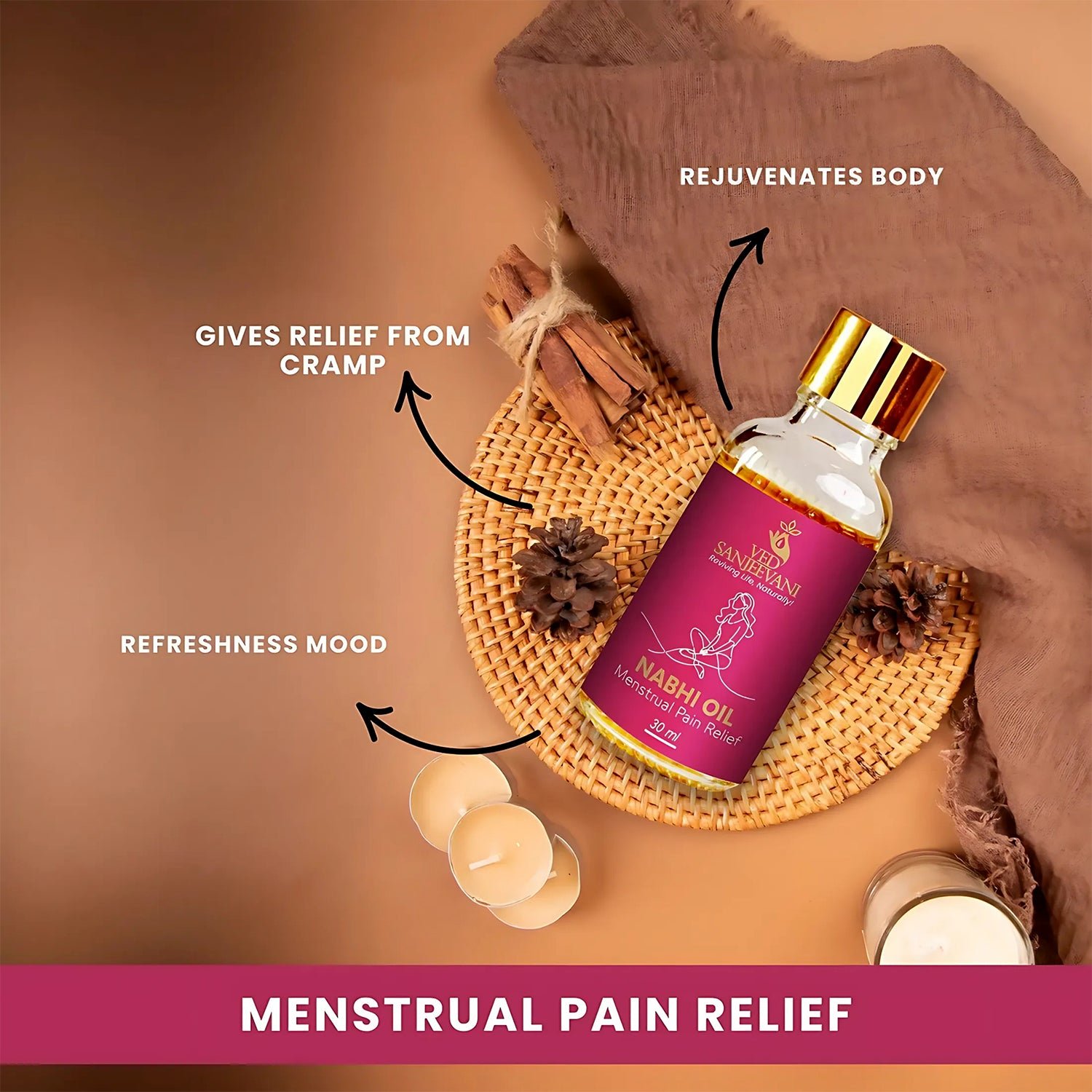 Nabhi Oil for Menstrual Pain Relief – Ayurvedic Herbal Cramp Relief