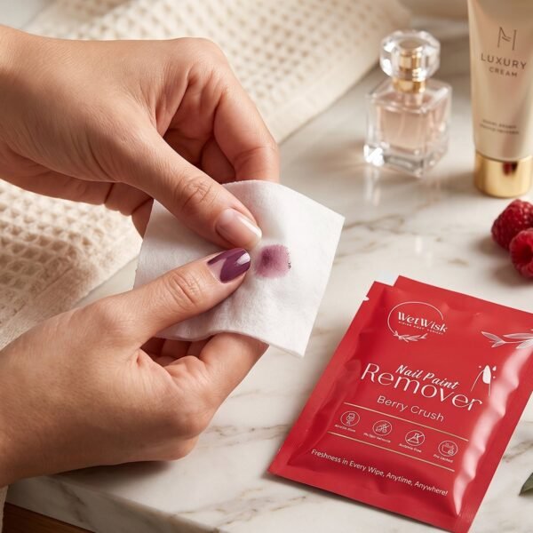 Wetwisk Nail Paint Remover Wet Wipes – Acetone-Free & Gentle