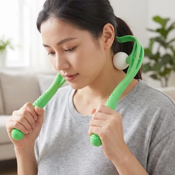 Neck-Cervical-Massager-4.jpg Manual Neck Shoulder Roller Massager with Rolling Balls for Pain Relief (1 Pc)