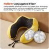 U Shaped Soft Neck Pillow Yellow Plush Travel Pillow with Drawstring (1 Pc)