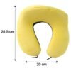 U Shaped Soft Neck Pillow Yellow Plush Travel Pillow with Drawstring (1 Pc)