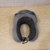 U Shaped Hooded Neck Pillow Grey Travel Pillow with Drawstring Hood (1 Pc)