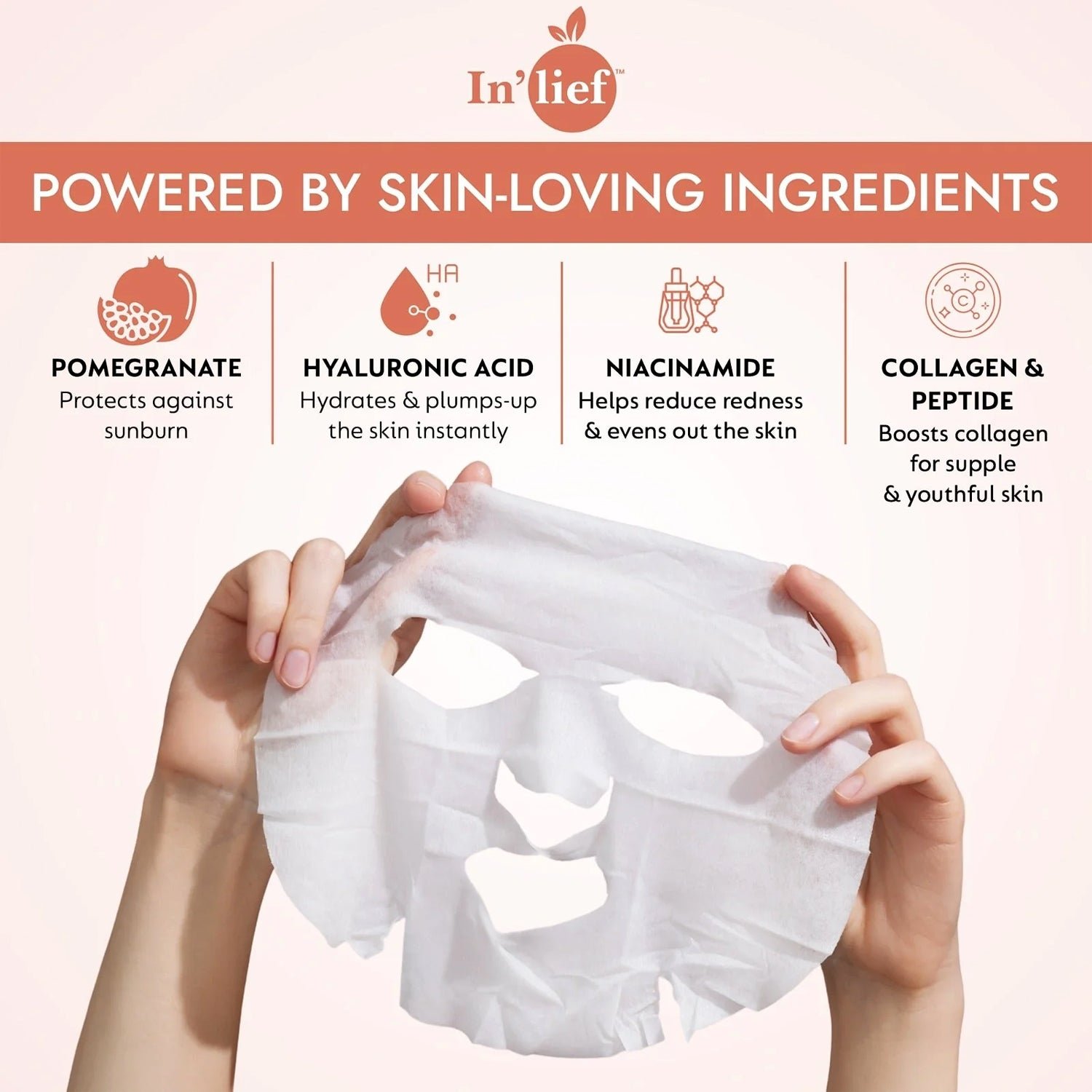 Niacinamide 1% Hydrating Facial Sheet Mask – Soothes & Calms Skin