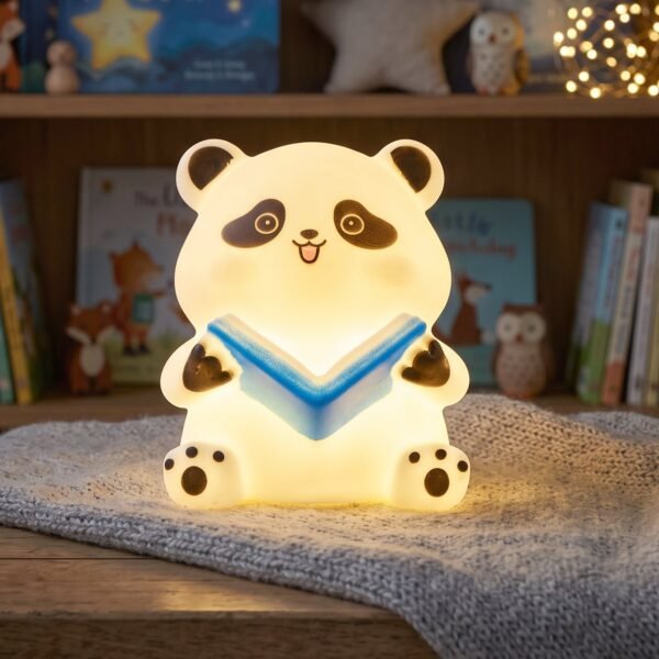Panda Reading LED Night Light, Cute Silicone Bedside Lamp for Kids (1 Pc)