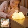 Rabbit LED Night Light, Cute Silicone Bunny Bedside Lamp for Kids (1 Pc)