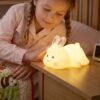 Rabbit LED Night Light, Cute Silicone Bunny Bedside Lamp for Kids (1 Pc)