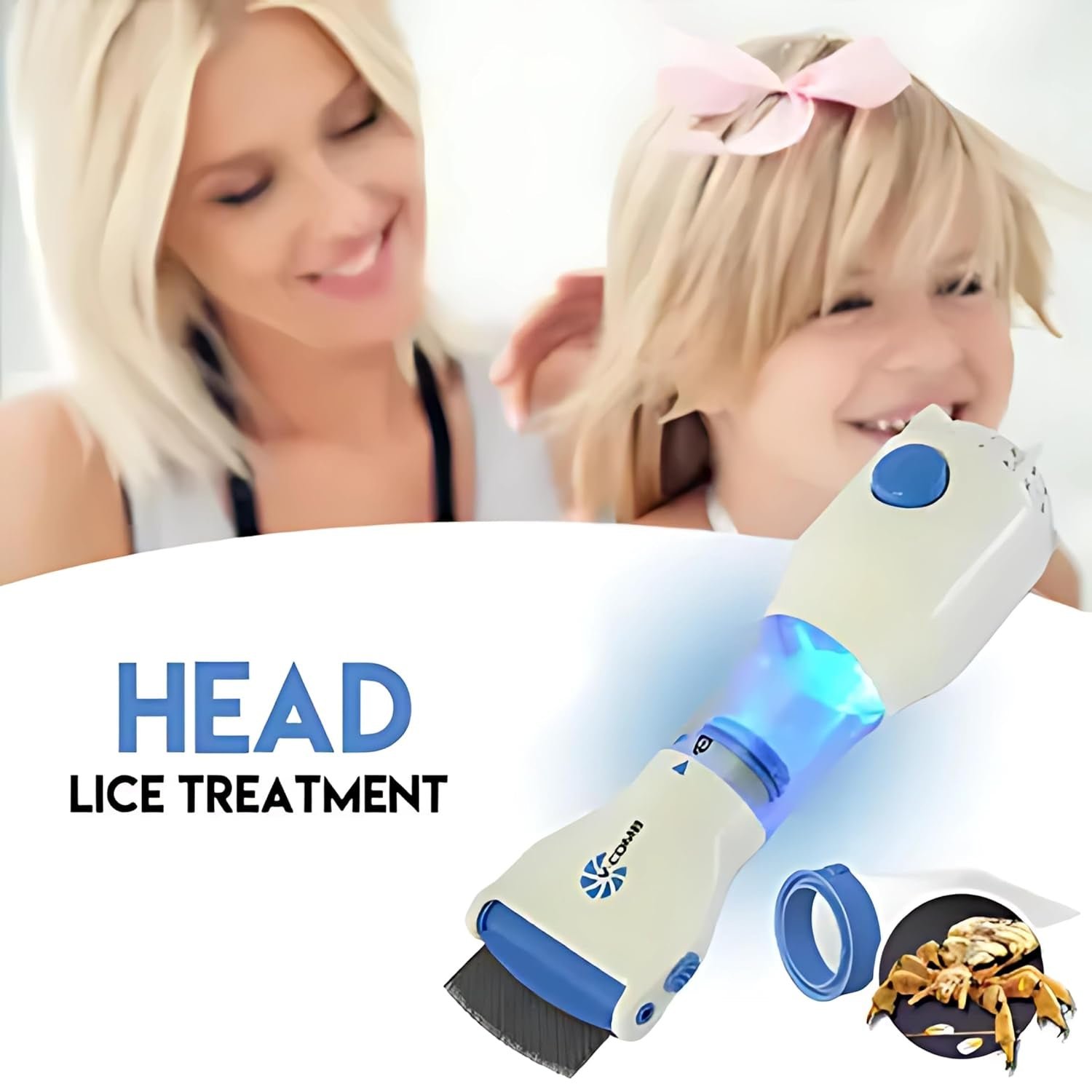 Electric Anti-Lice Comb – Fine Stainless Steel with Vacuum Suction