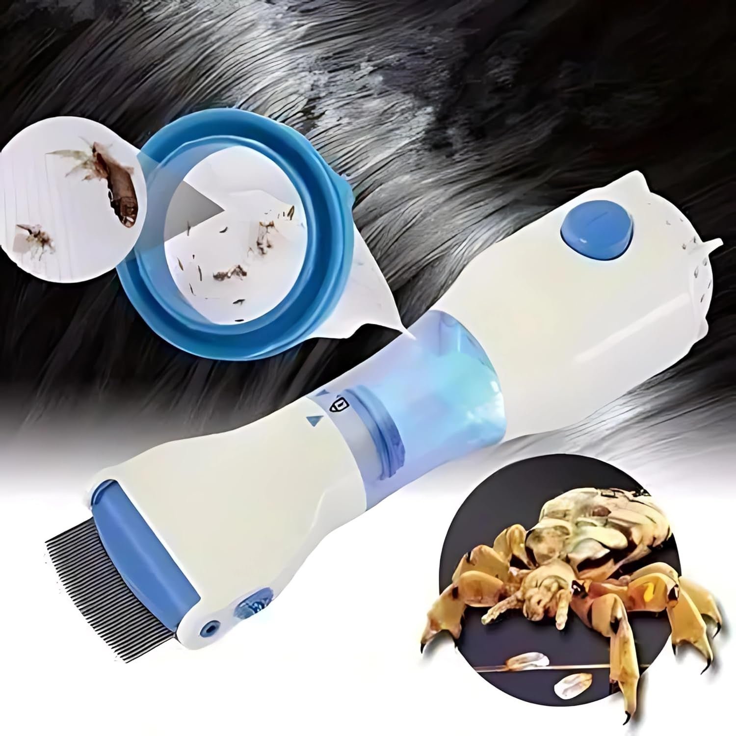 Electric Anti-Lice Comb – Fine Stainless Steel with Vacuum Suction