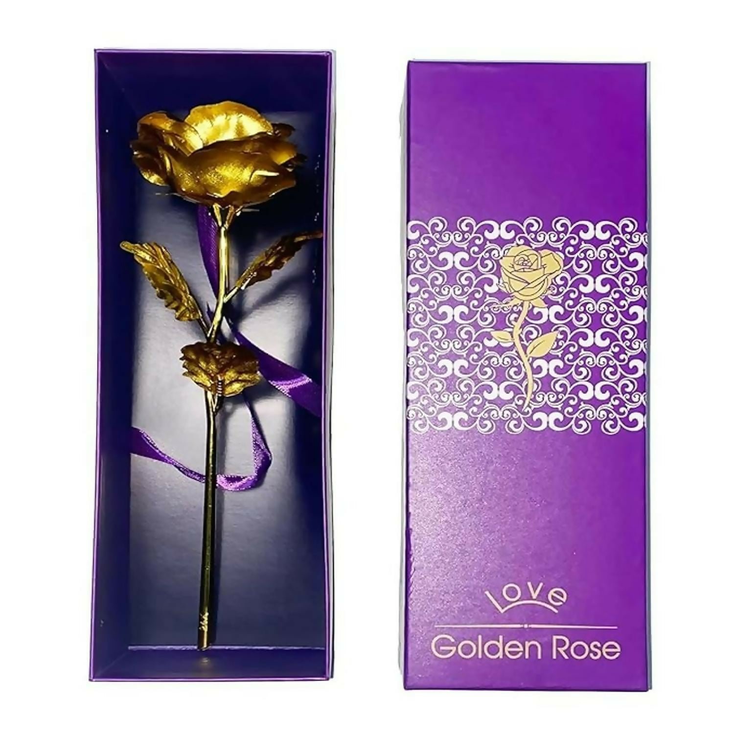 Gold Plated Artificial Rose – Eternal Love Decor Gift