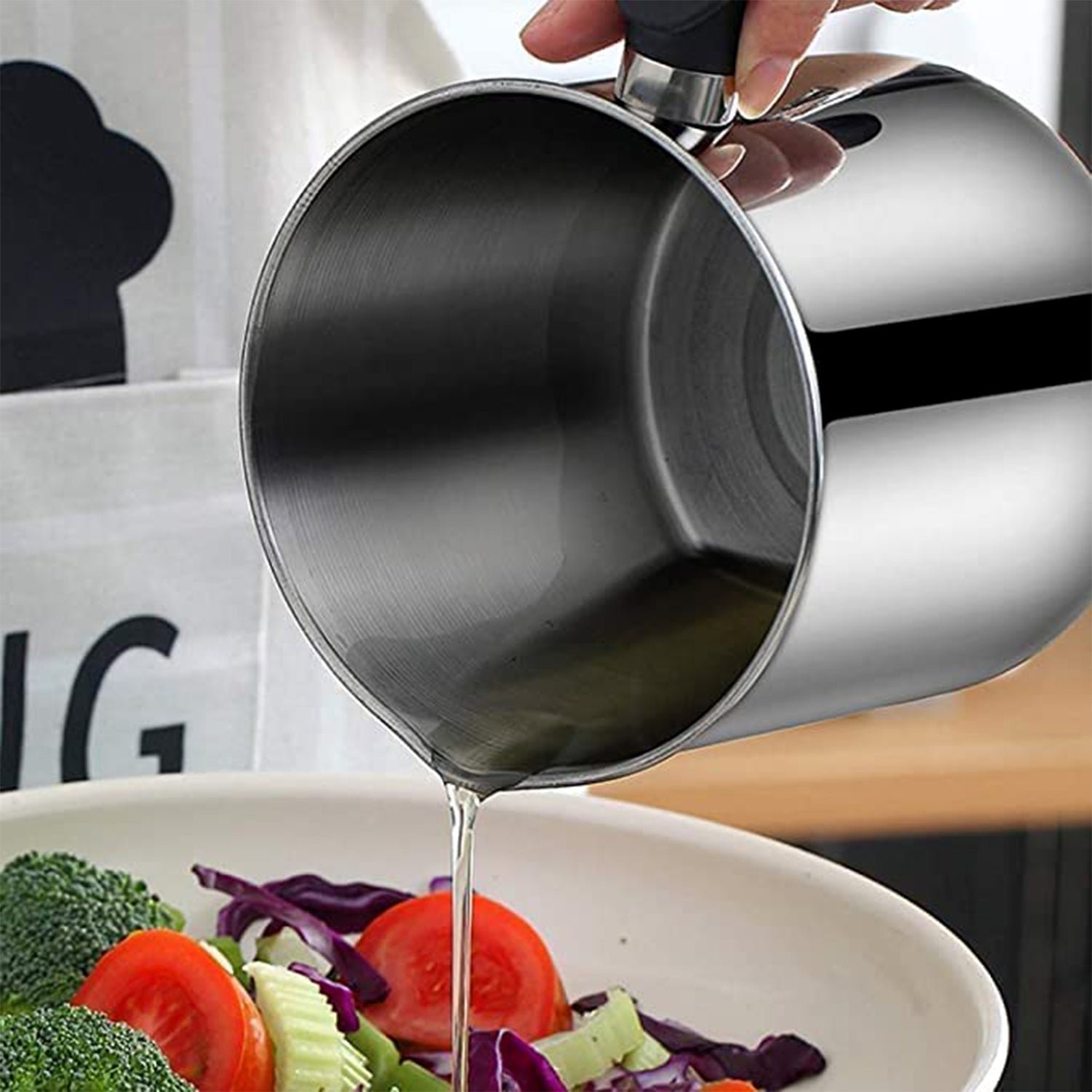 Oil Strainer Pot – Stainless Steel with Lid & Fine Mesh Filter