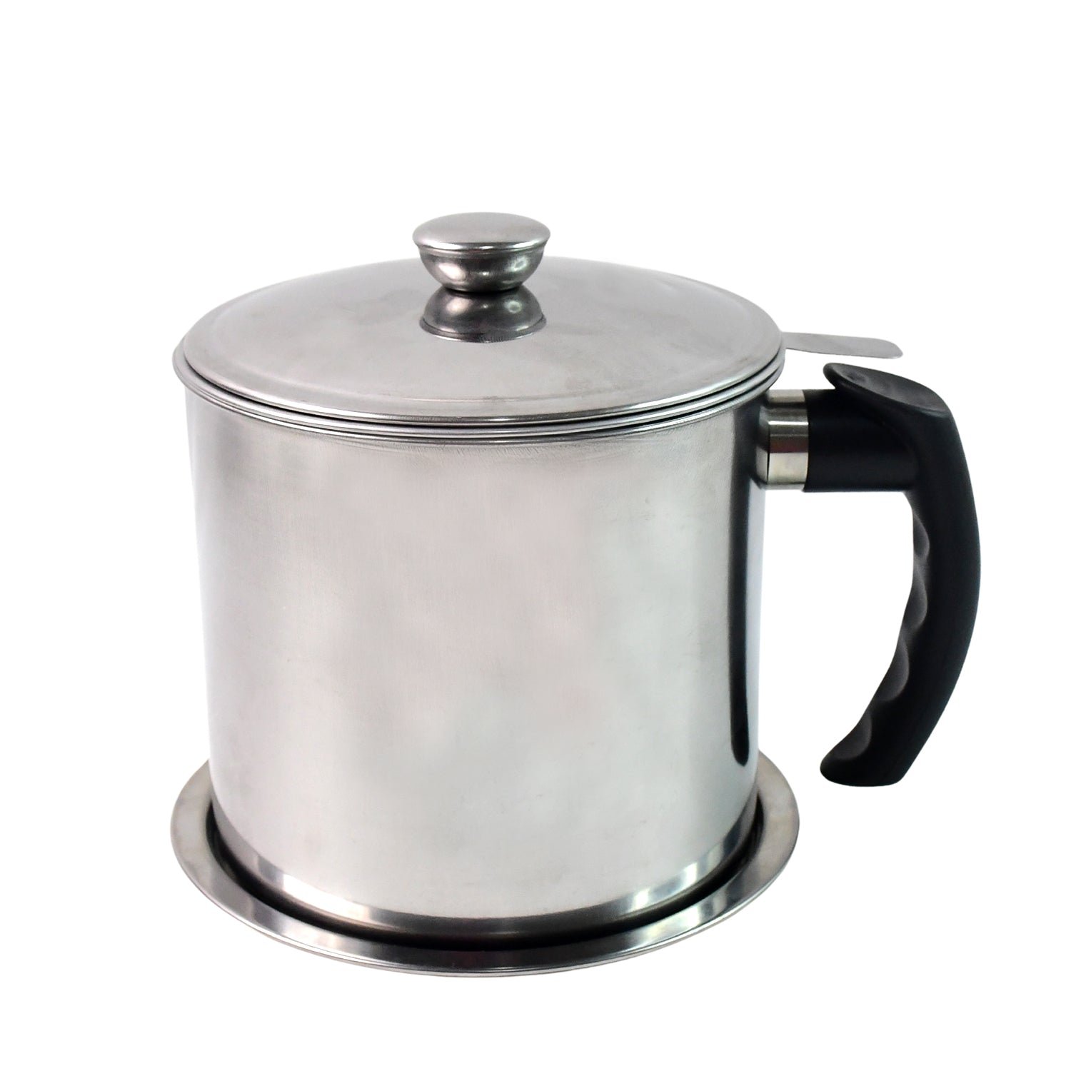 Oil Strainer Pot – Stainless Steel with Lid & Fine Mesh Filter