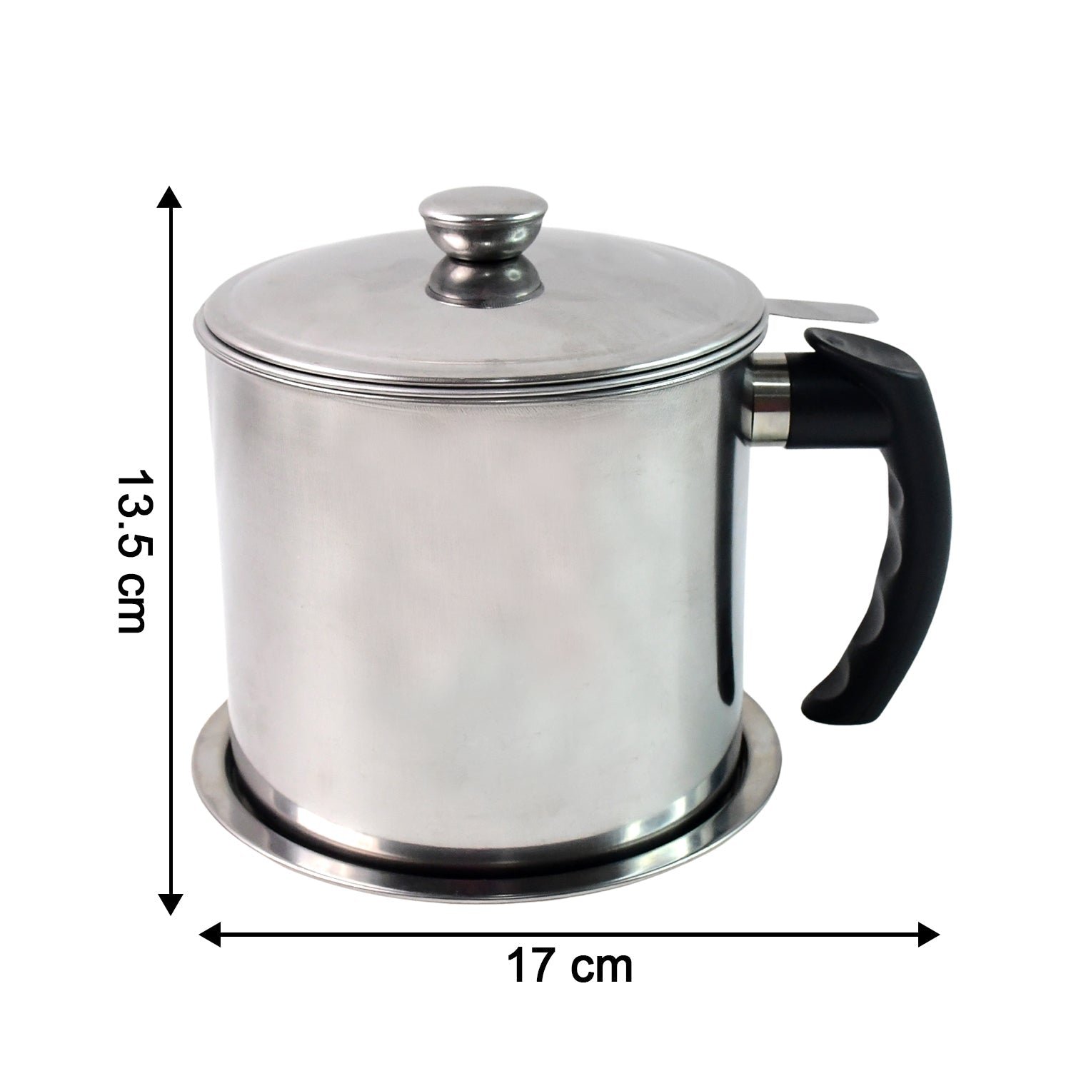Oil Strainer Pot – Stainless Steel with Lid & Fine Mesh Filter