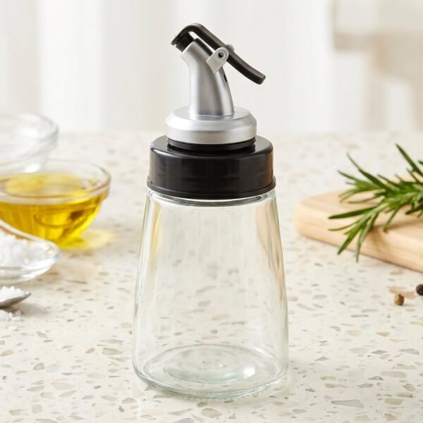Glass Oil Dispenser Bottle – No-Drip Spout, 170 ml Capacity