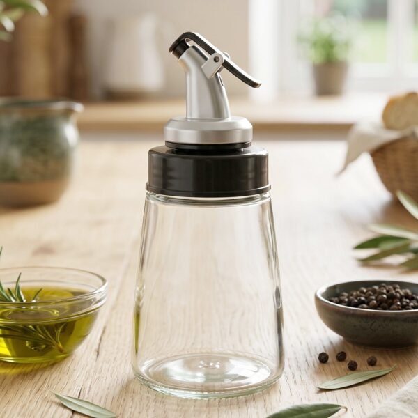 Glass Oil Dispenser Bottle – No-Drip Spout, 170 ml Capacity