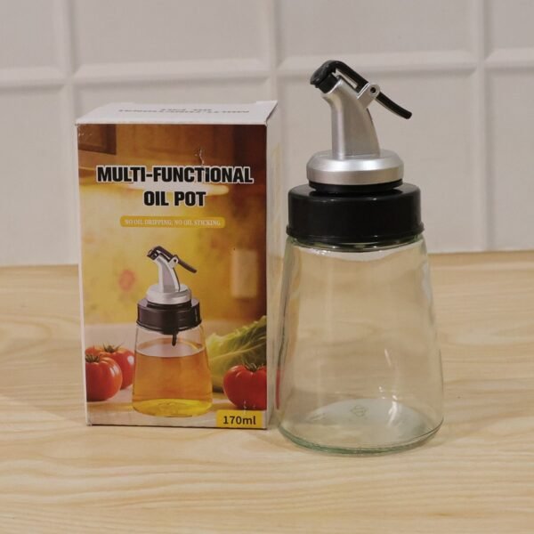 Glass Oil Dispenser Bottle – No-Drip Spout, 170 ml Capacity