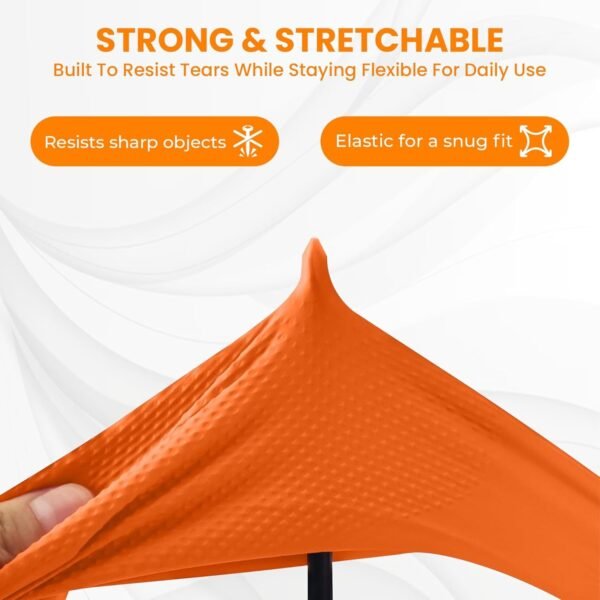 Large Orange Waterproof Rubber Gloves – Reusable Kitchen Protectors