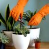 Large Orange Waterproof Rubber Gloves – Reusable Kitchen Protectors