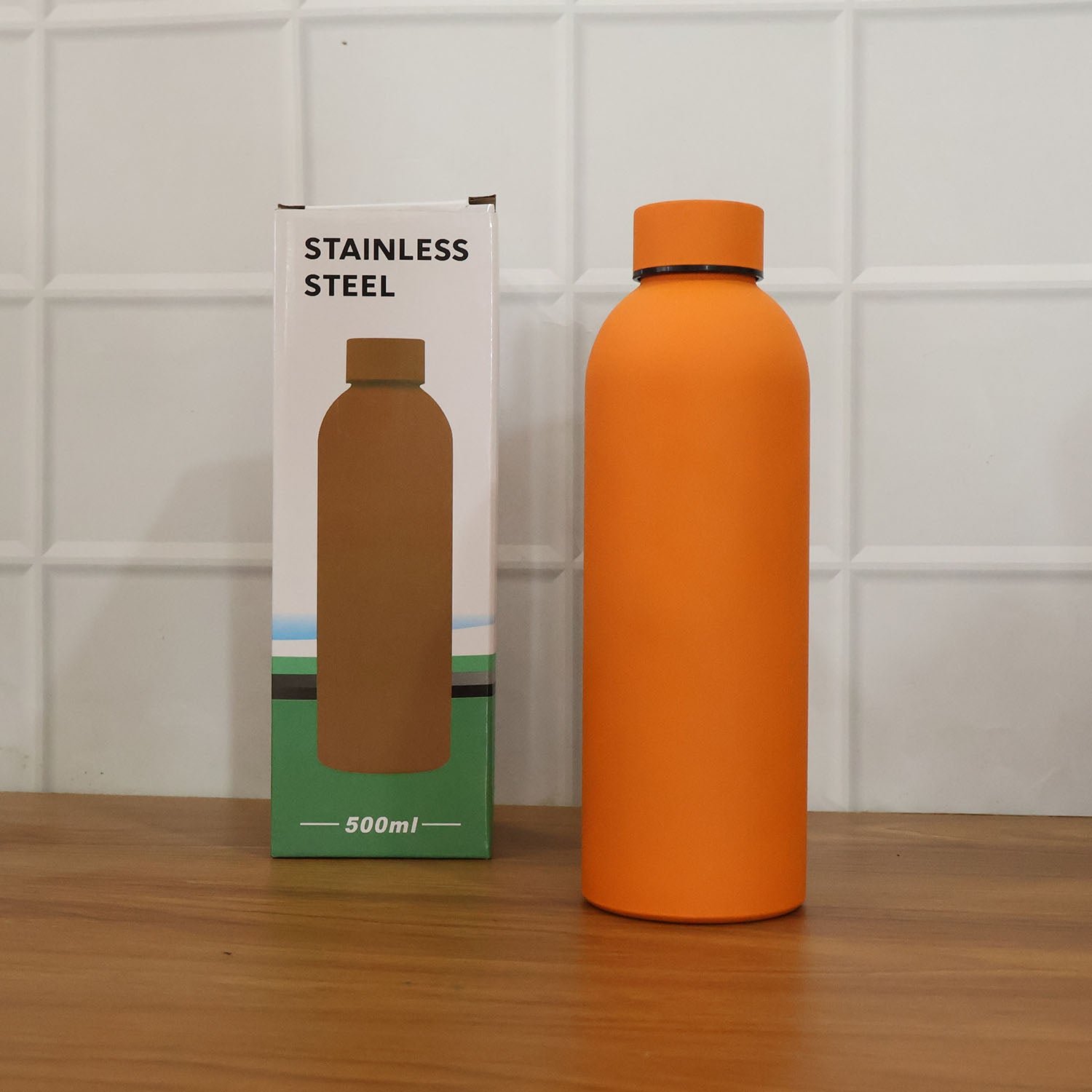 Insulated Stainless Steel Water Bottle – 500ml Orange