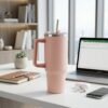Konvex Hydra Insulated Travel Tumbler 1200 ML with Handle Straw Pink (1 Pc)