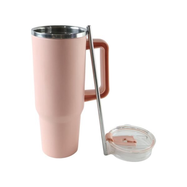 Konvex Hydra Insulated Travel Tumbler 1200 ML with Handle Straw Pink (1 Pc)