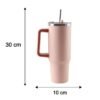 Konvex Hydra Insulated Travel Tumbler 1200 ML with Handle Straw Pink (1 Pc)