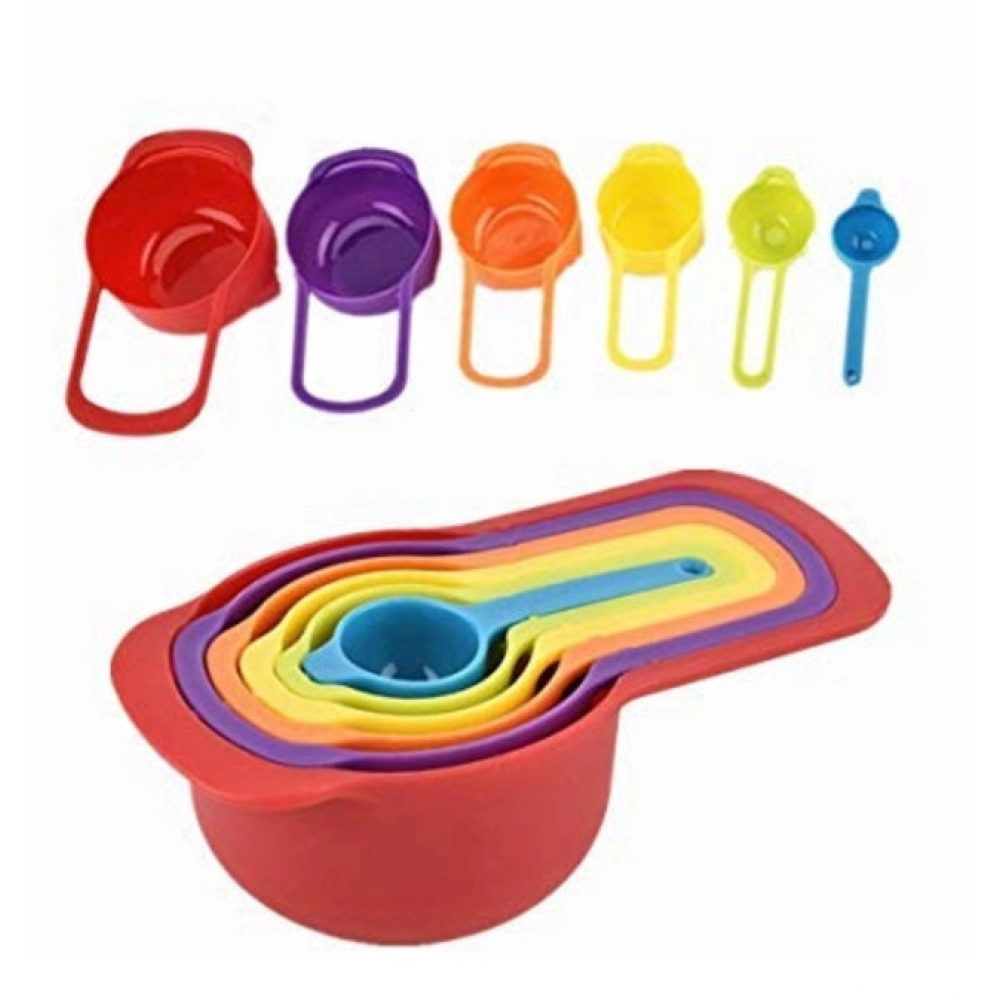 Pack of 4_Colorful Measuring Cup Spoon Set Stackable Kitchen Measuring Cups (Color: Assorted ) - Image 2