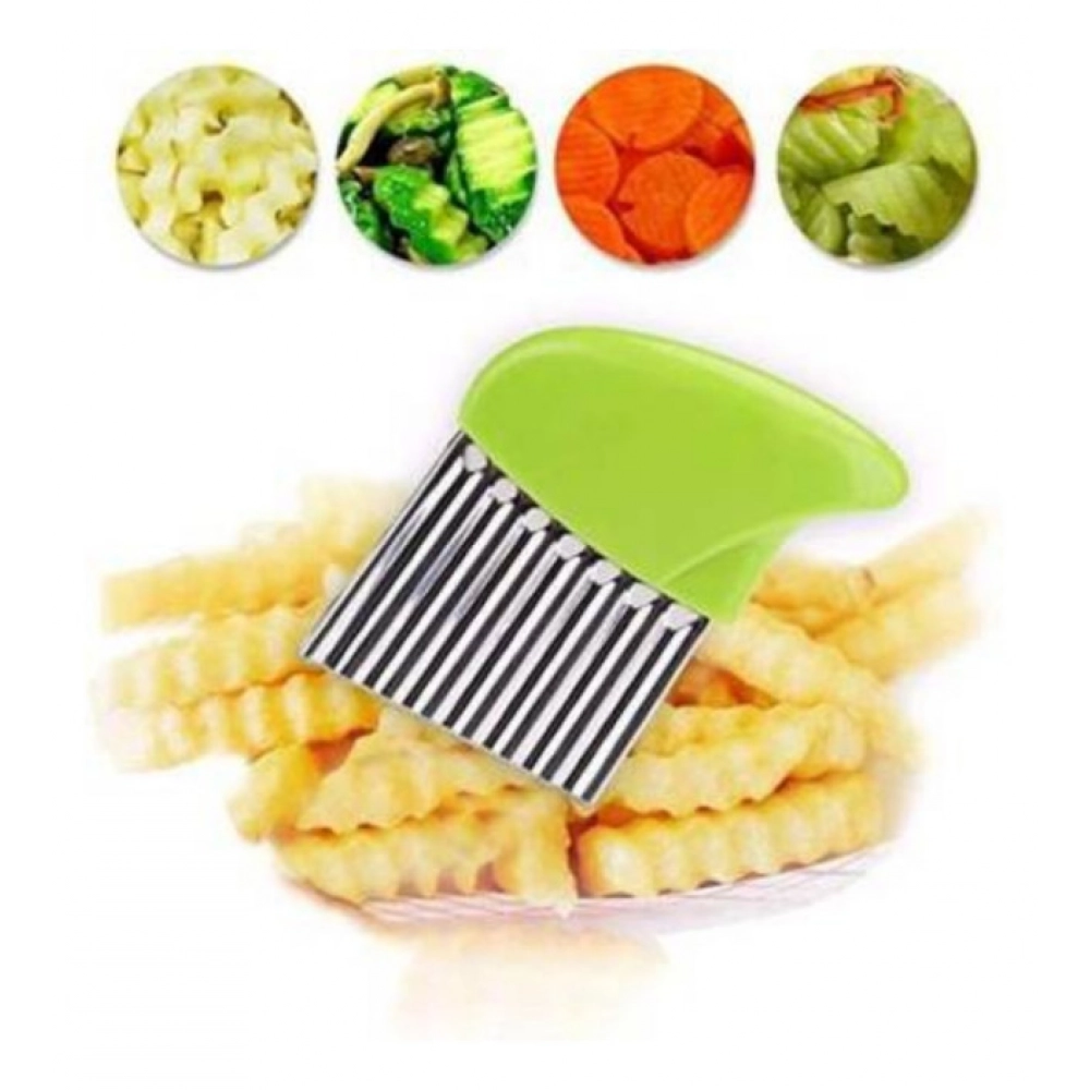 Pack Of_5 Wave Shape Stainless Steel Potato Cutter And Slicer – (Color: Assorted ) - Image 4