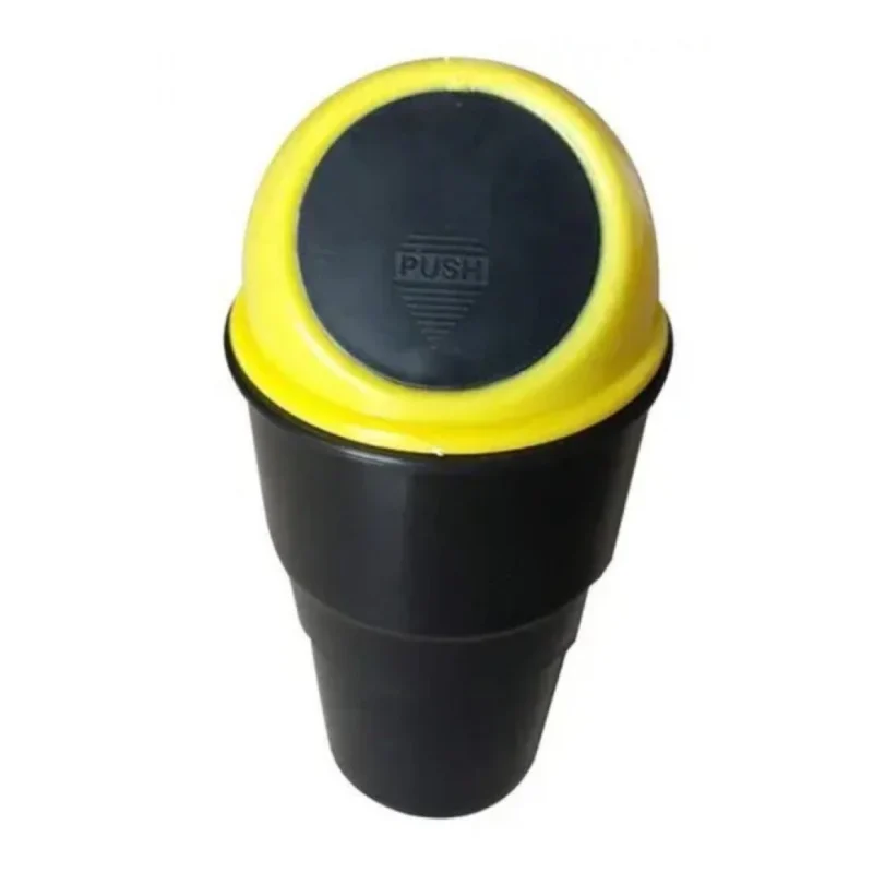 Pack of 3_Mini Car Trash Bin – Portable Vehicle Garbage Containers (Color: Black)