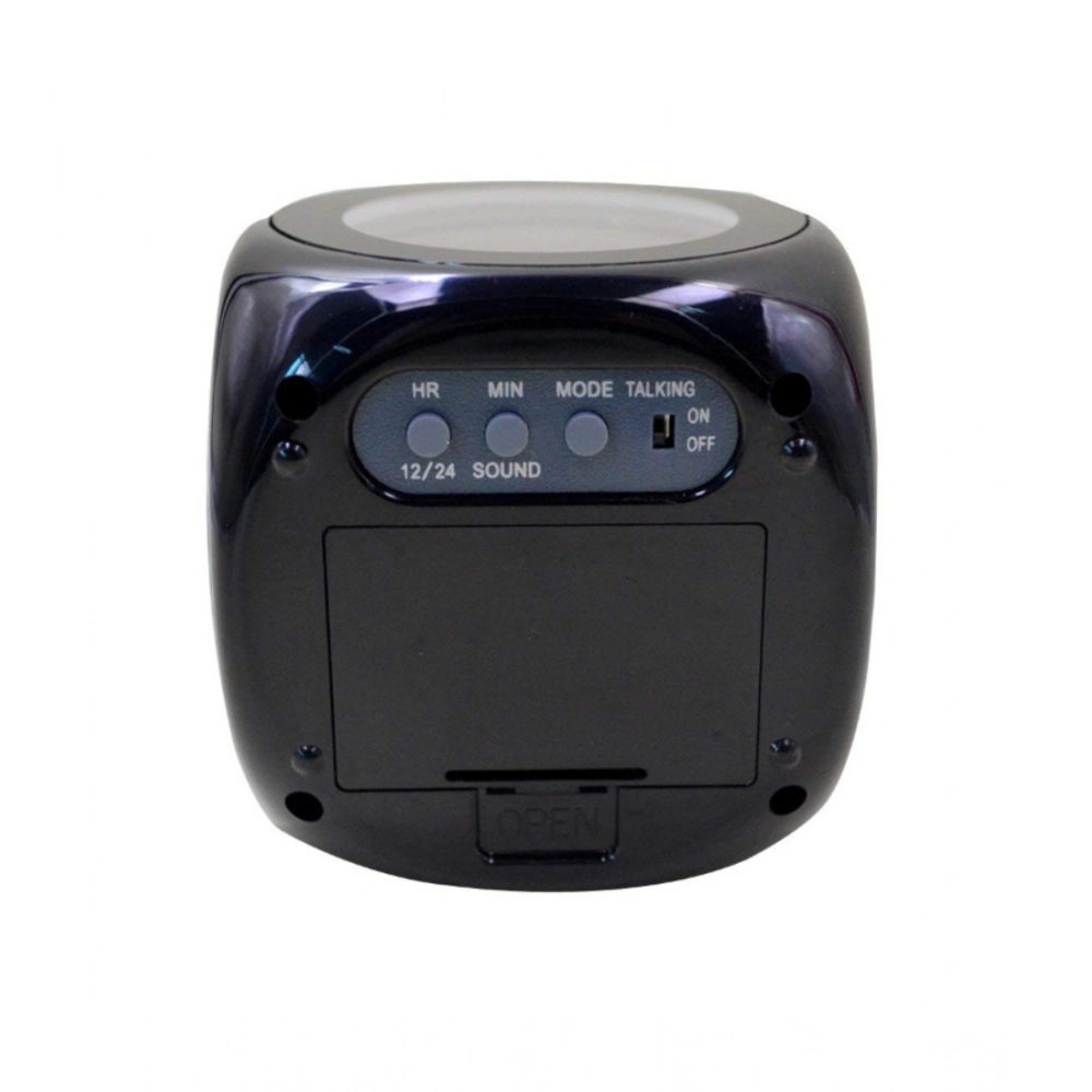 Time Display with Voice Projection And Wake-Up Alarm Clock (Color: Black) - Image 3