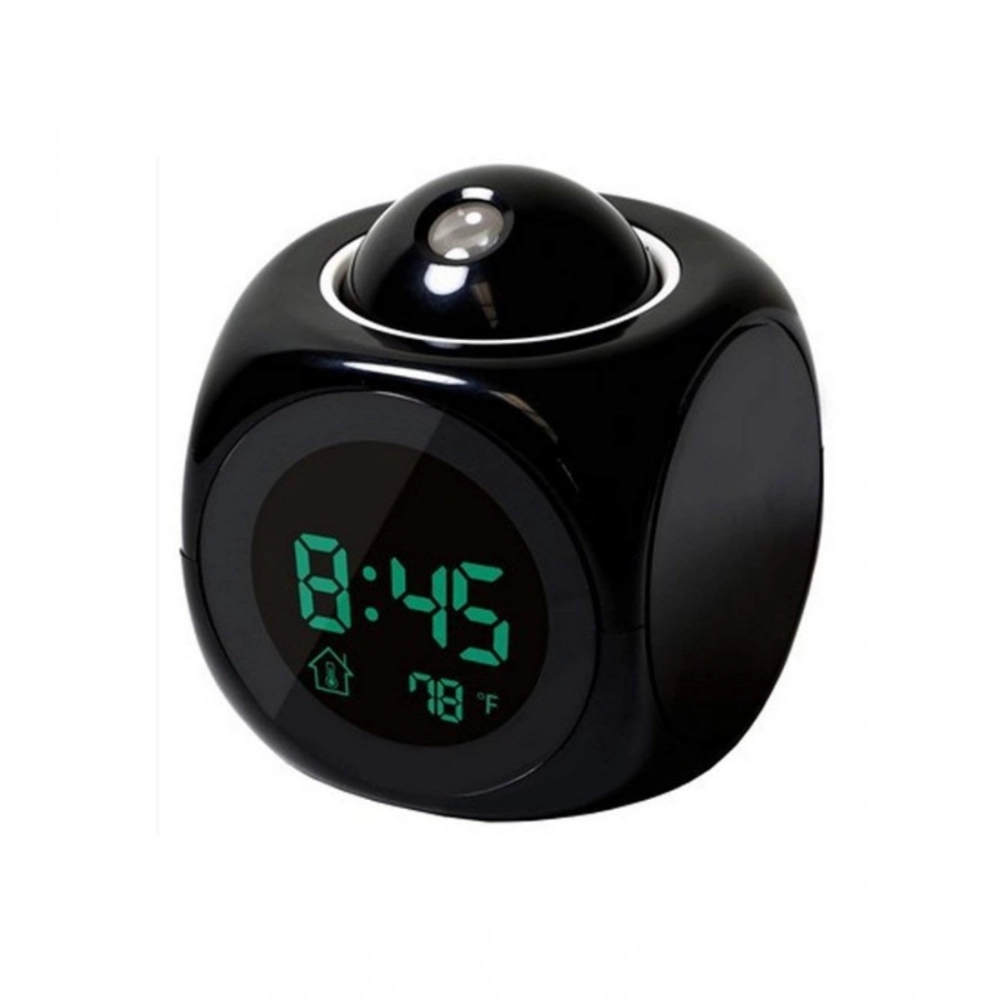 Time Display with Voice Projection And Wake-Up Alarm Clock (Color: Black) - Image 2