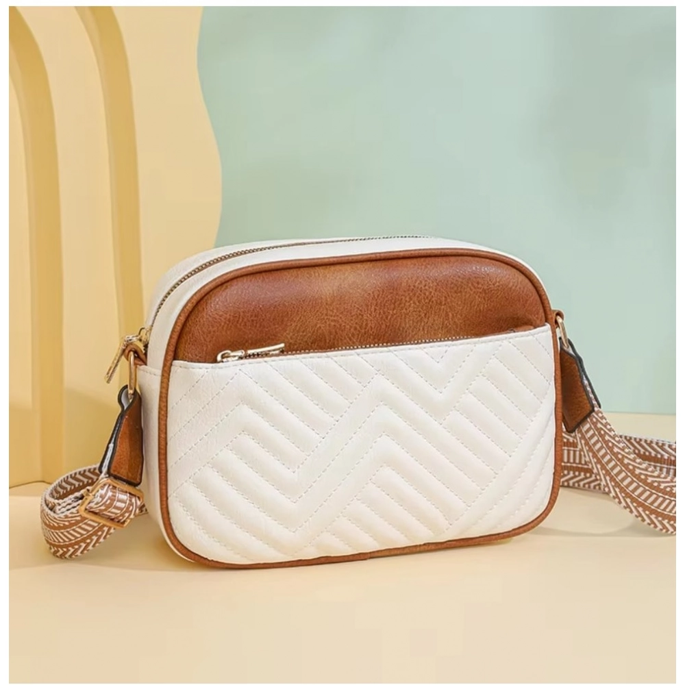 Women's PU Leather Zipper Sling Bag - Image 3