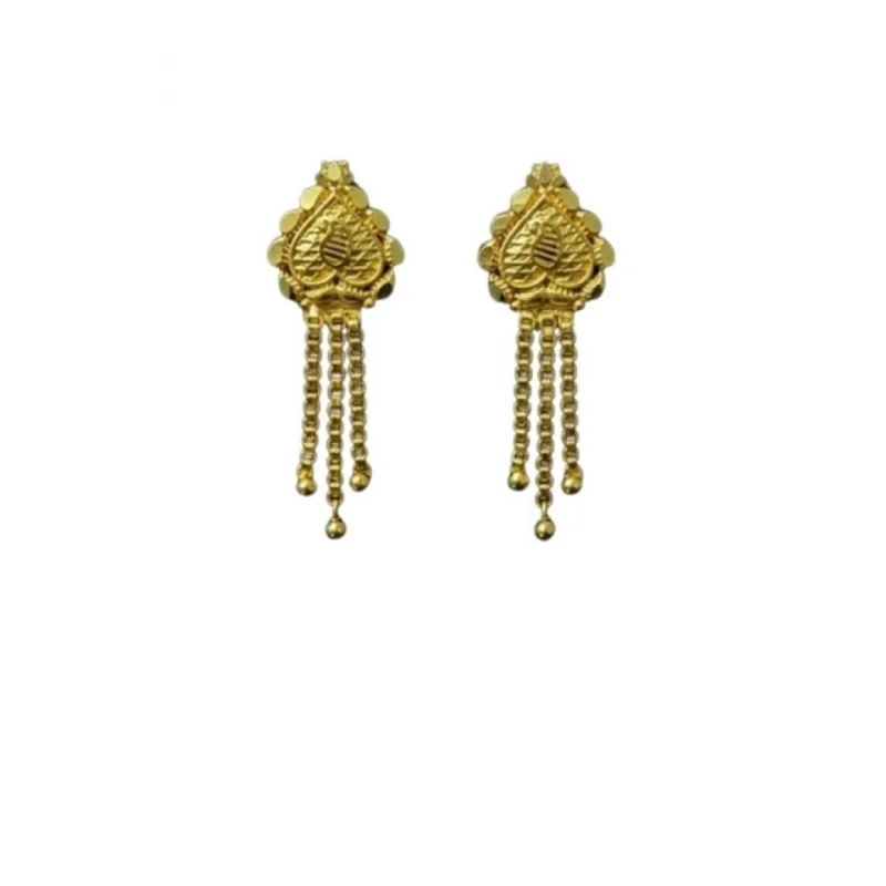 Generic Women's Pack of_2 Brass Gold-Plated Earrings (Gold)