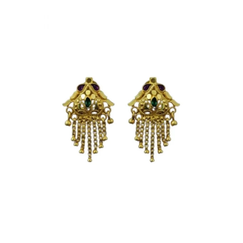 Generic Women's Pack of_2 Brass Gold-Plated Earrings (Gold)